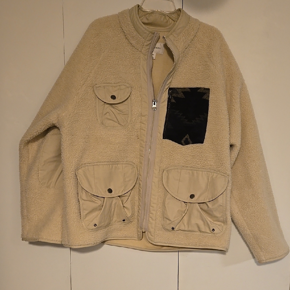 Sun + Stone Beige Fleece Jacket